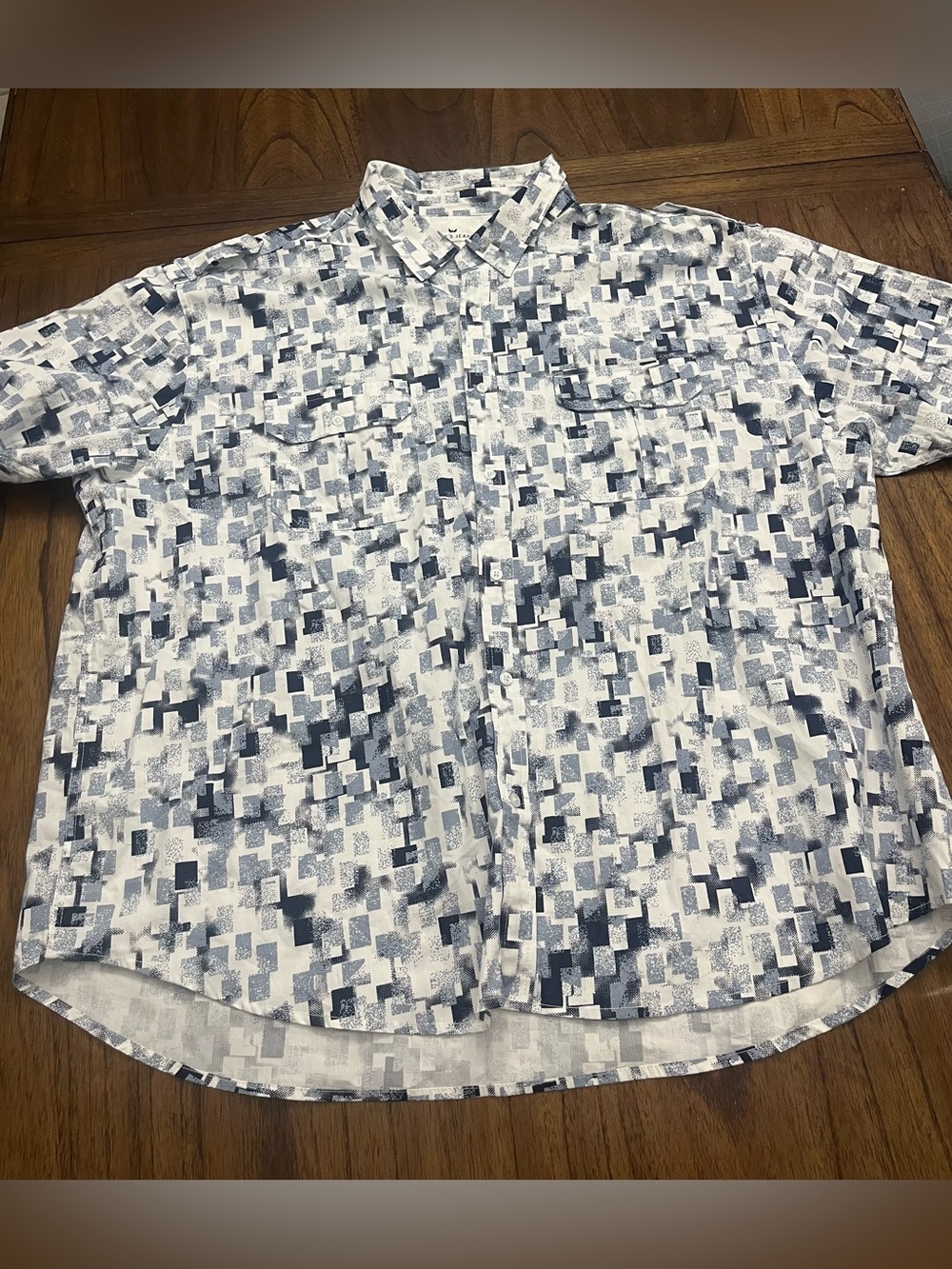 Steve’s Jeans Men's 4X Short Sleeve Geometric Button Down Shirt 100% Cotton